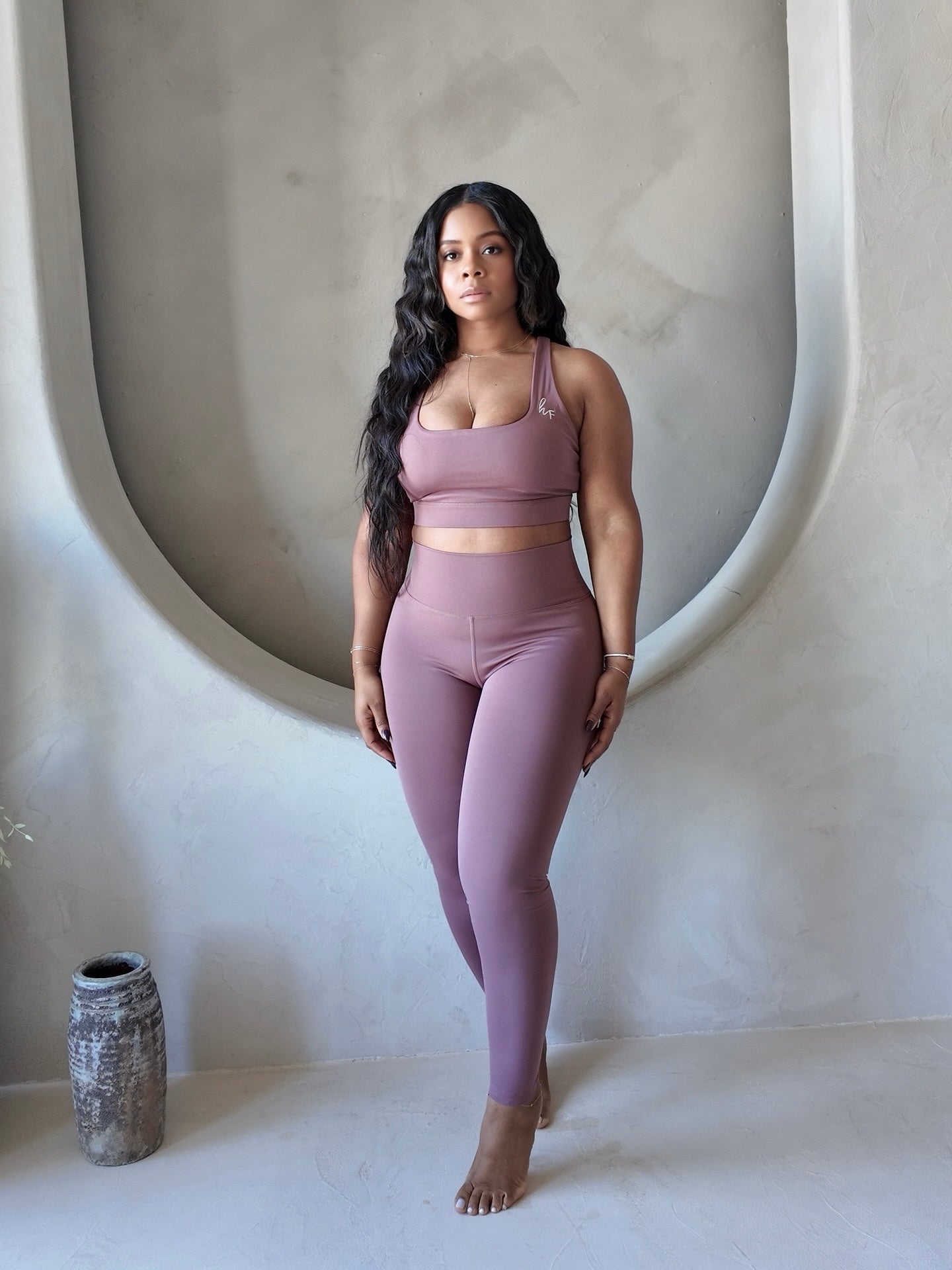 HF Crisscross FlexForm Foldover High-Waisted Leggings Set