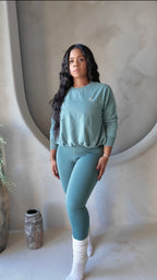 Mineral Cloud Bubble Hem Pullover Sweatshirt